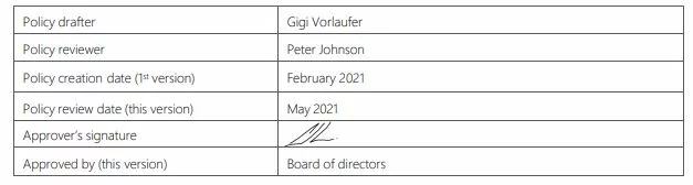 POPI Policy approval and information